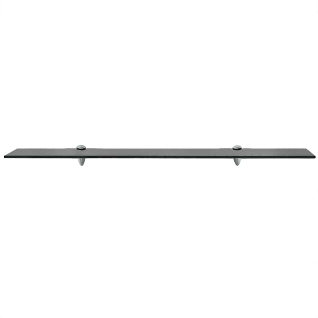 vidaXL Floating Shelf | Set of 2 | Black | Tempered safety glass, Zinc alloy 3