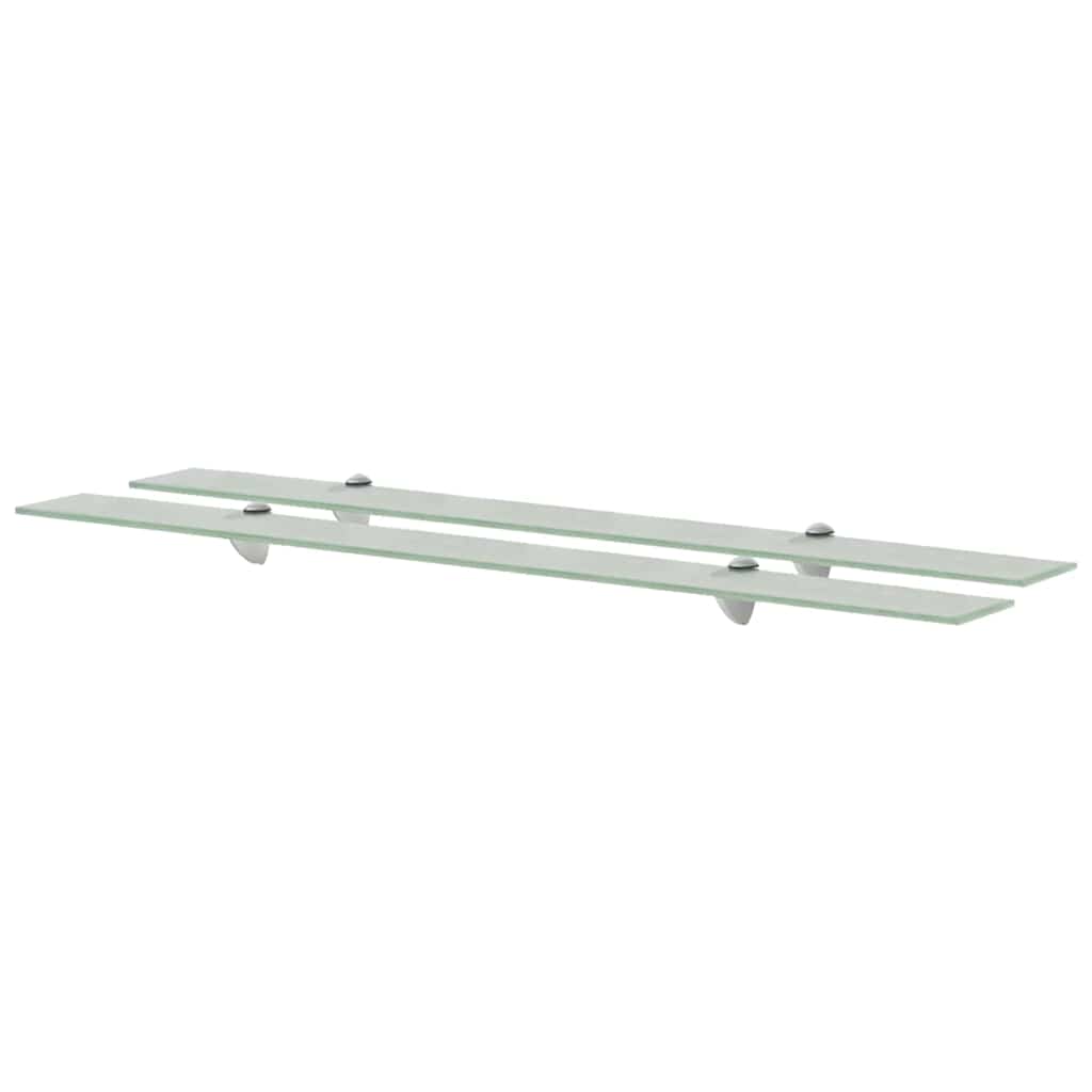 vidaXL Floating Shelf | Set of 2 | Frosted | Tempered safety glass, Zinc alloy 1