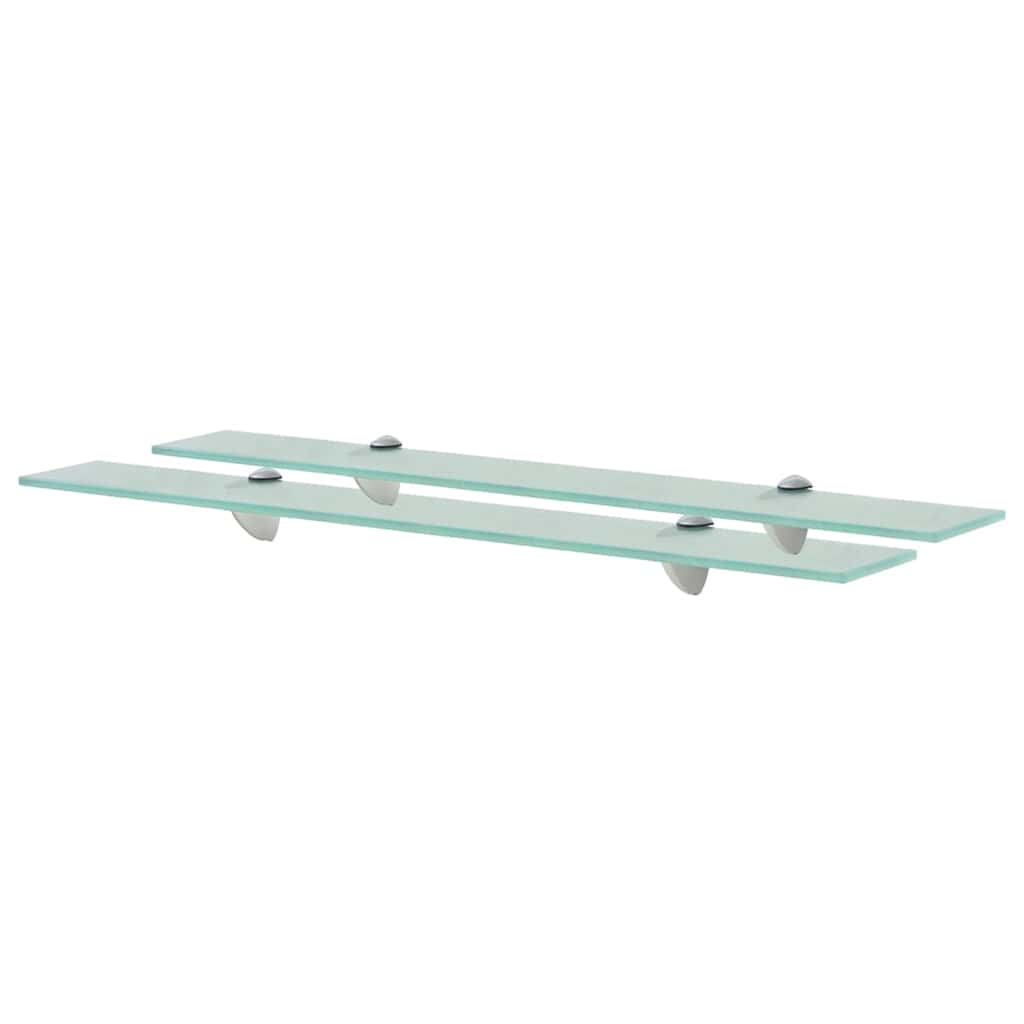 vidaXL Floating Shelf | Set of 2 | Clear | Tempered safety glass, Zinc alloy 1