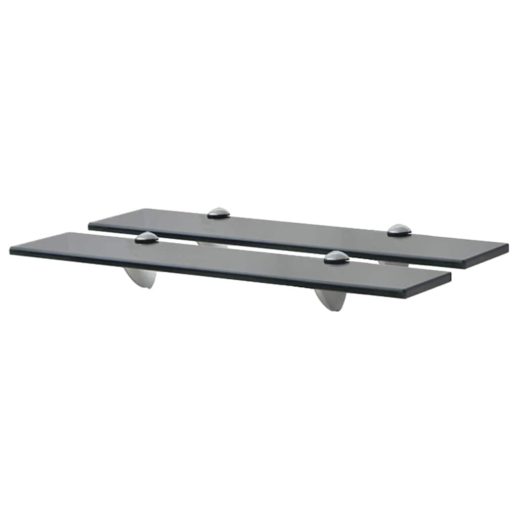 vidaXL Floating Shelves 2 pcs Glass 50x20 cm 8 mm 1
