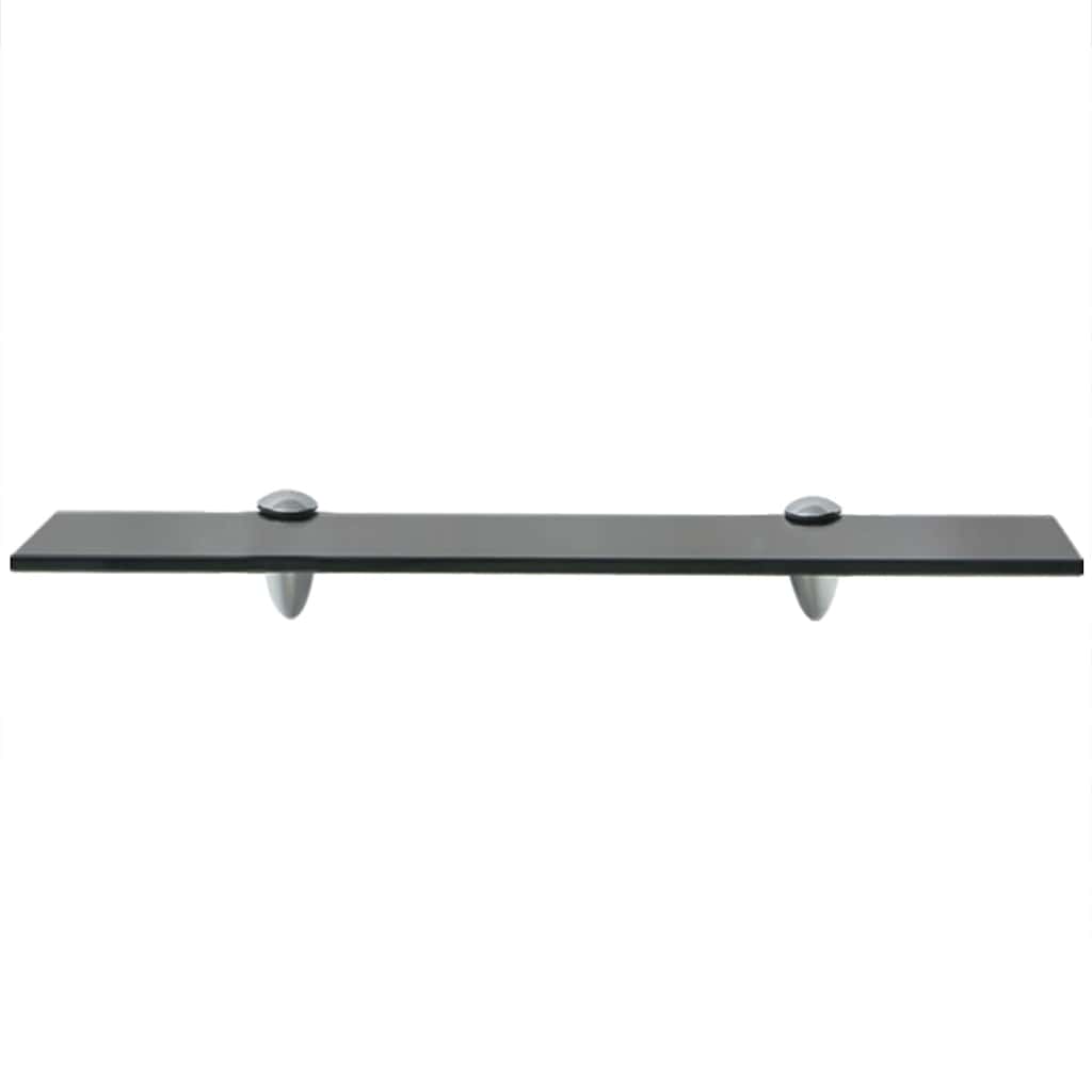 Floating Shelves Glass 8 mm 2 Black 50 x 20 cm
