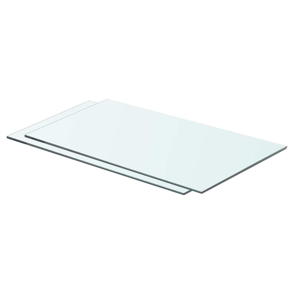 vidaXL Glass Panel | Set of 2 | Clear | Tempered glass | 60x30 cm | Glass Shelf 1