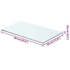 vidaXL Glass Panel | Set of 2 | Clear | Tempered glass | 60x30 cm | Glass Shelf 4