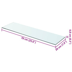 vidaXL Glass Panel | Set of 2 | Clear | Tempered Glass | 70x20 cm | Glass Shelf 4