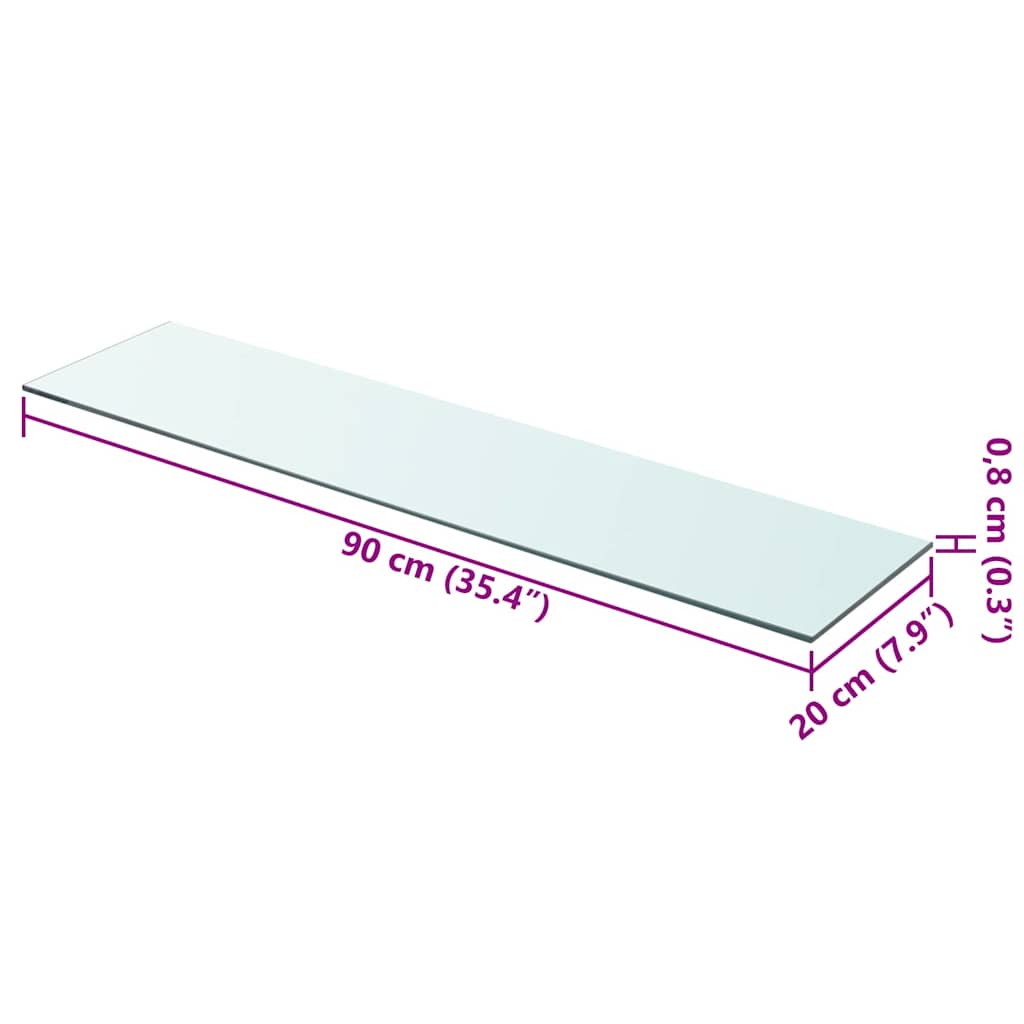 vidaXL Glass Panel | Set of 2 | Clear | Tempered Glass | 90x20 cm 4