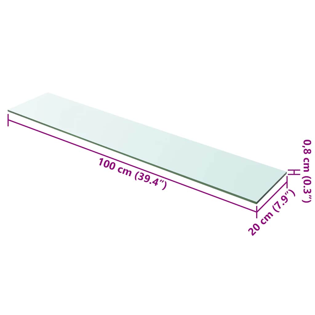 vidaXL Glass Panel | Set of 2 | Clear | Tempered glass | 100x20 cm 4