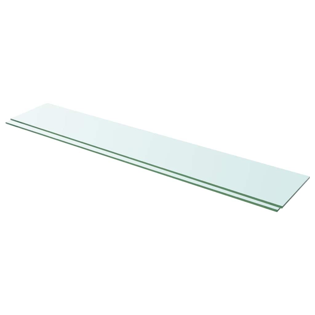 Shelves Panel Glass Clear 2 Length 20 cm 110 cm