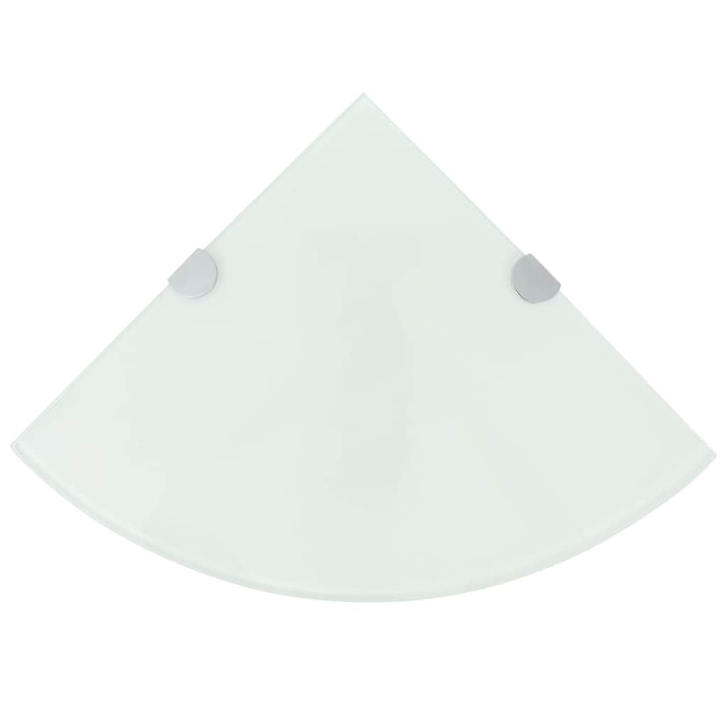 vidaXL Corner Shelf | Set of 2 | White | Tempered safety glass | 35x35 cm 1