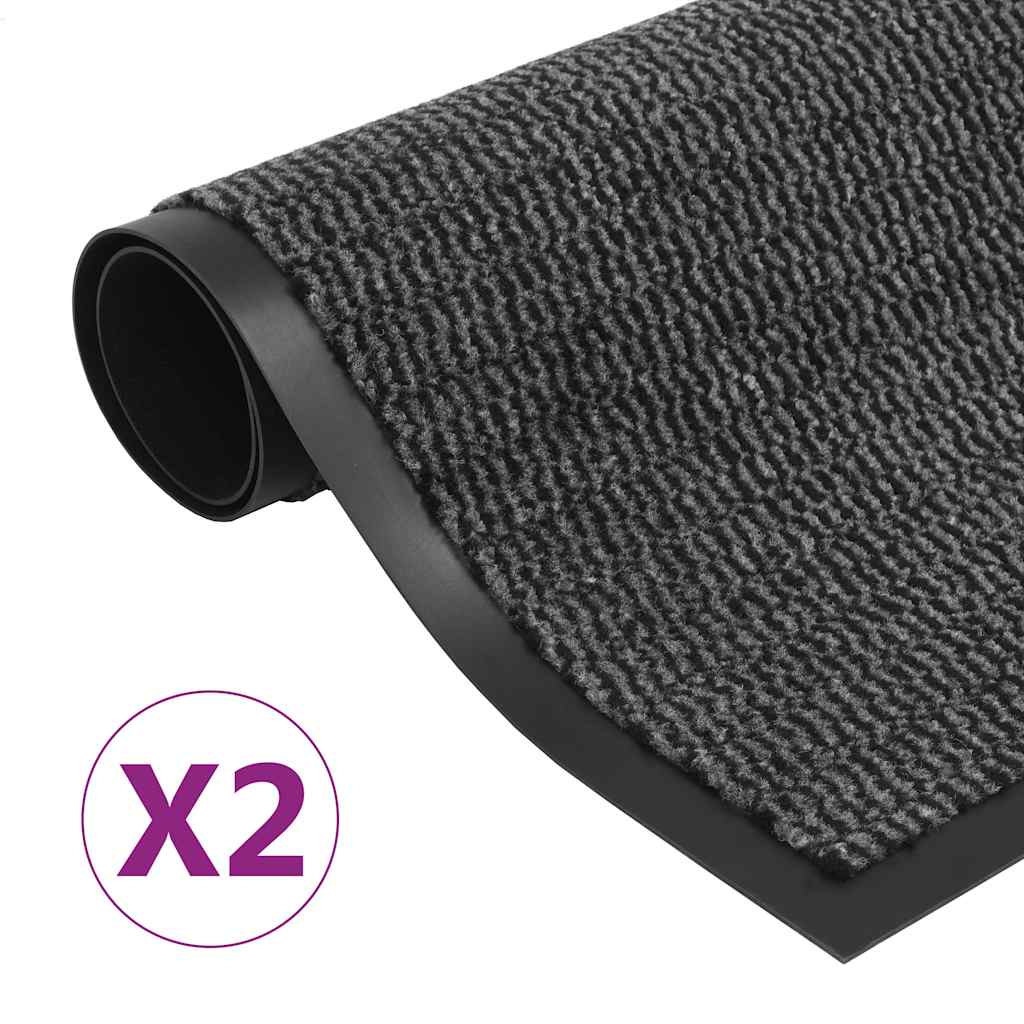 vidaXL Dust Control Mats 2 pcs Rectangular Tufted 80x120 cm Anthracite 1