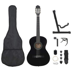 8 Piece Classical Guitar Beginner Black 4/4 39