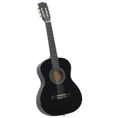 vidaXL 8 Piece Classical Guitar Beginner Set Black 3/4 36" 2