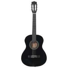 vidaXL 8 Piece Classical Guitar Beginner Set Black 3/4 36" 3