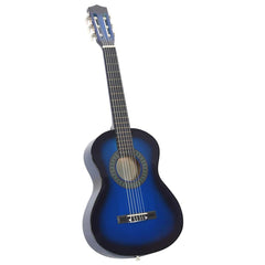 vidaXL 8 Piece Classical Guitar Beginner Set Blue 1/2 34" 2