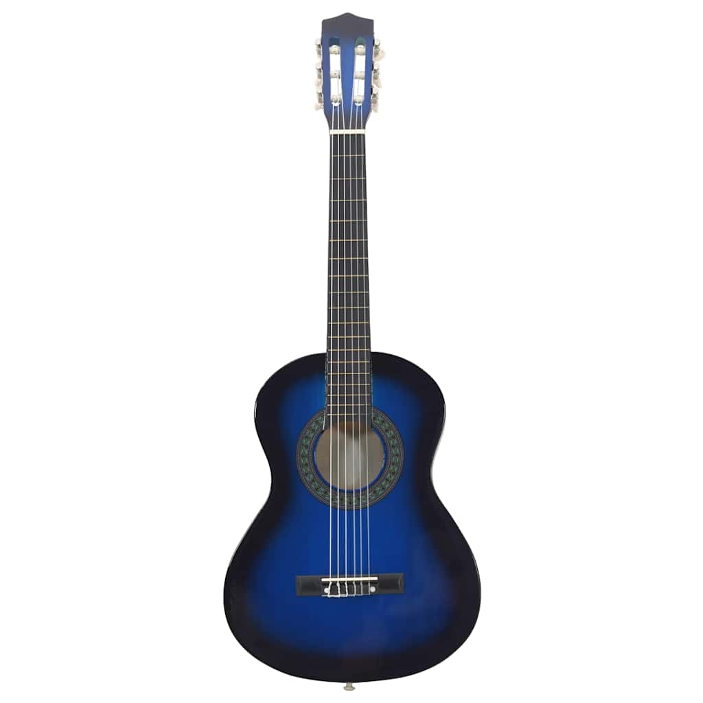 vidaXL 8 Piece Classical Guitar Beginner Set Blue 1/2 34" 3