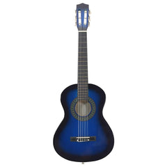 vidaXL 8 Piece Classical Guitar Beginner Set Blue 1/2 34" 3