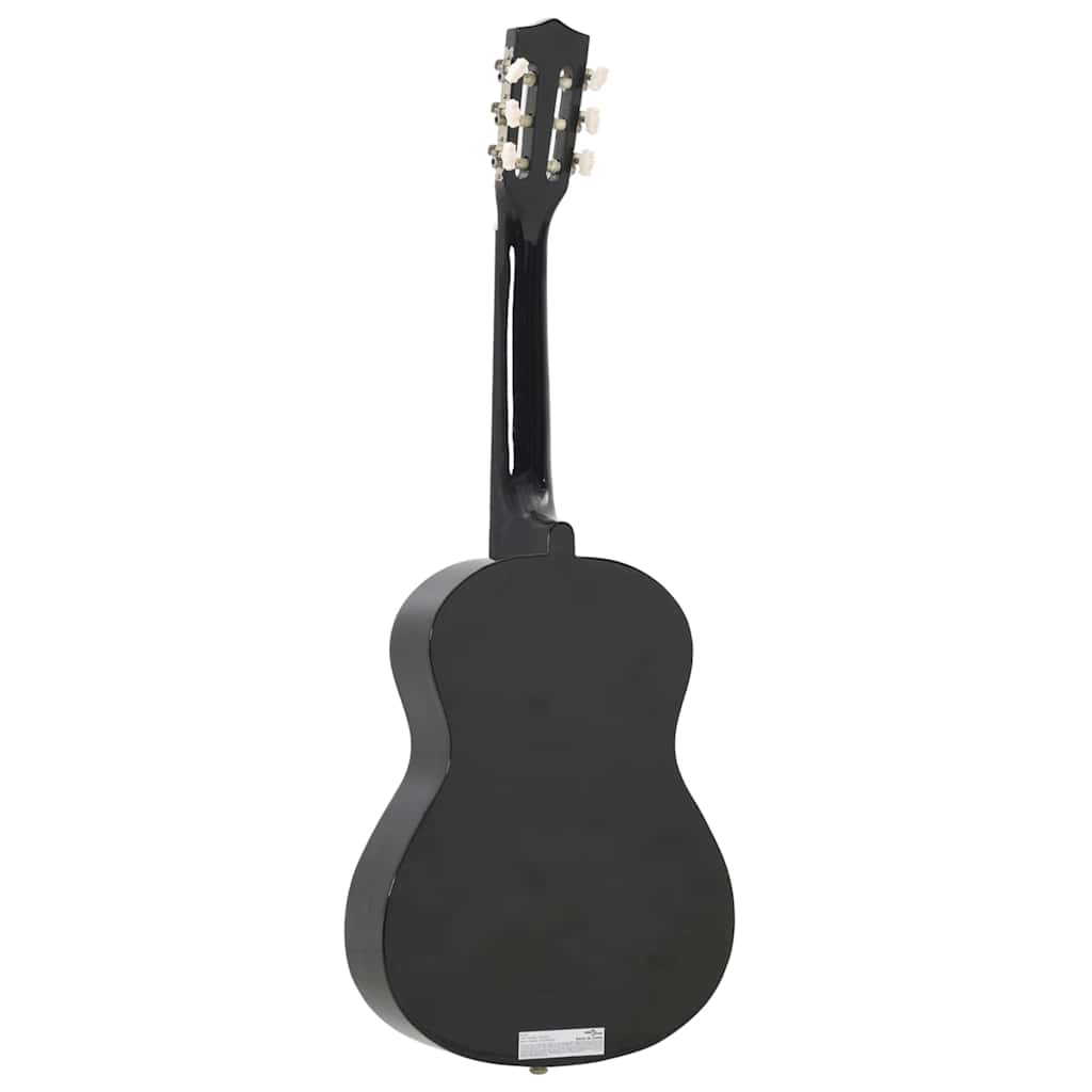 vidaXL 8 Piece Classical Guitar Beginner Set Black 1/2 34" 6