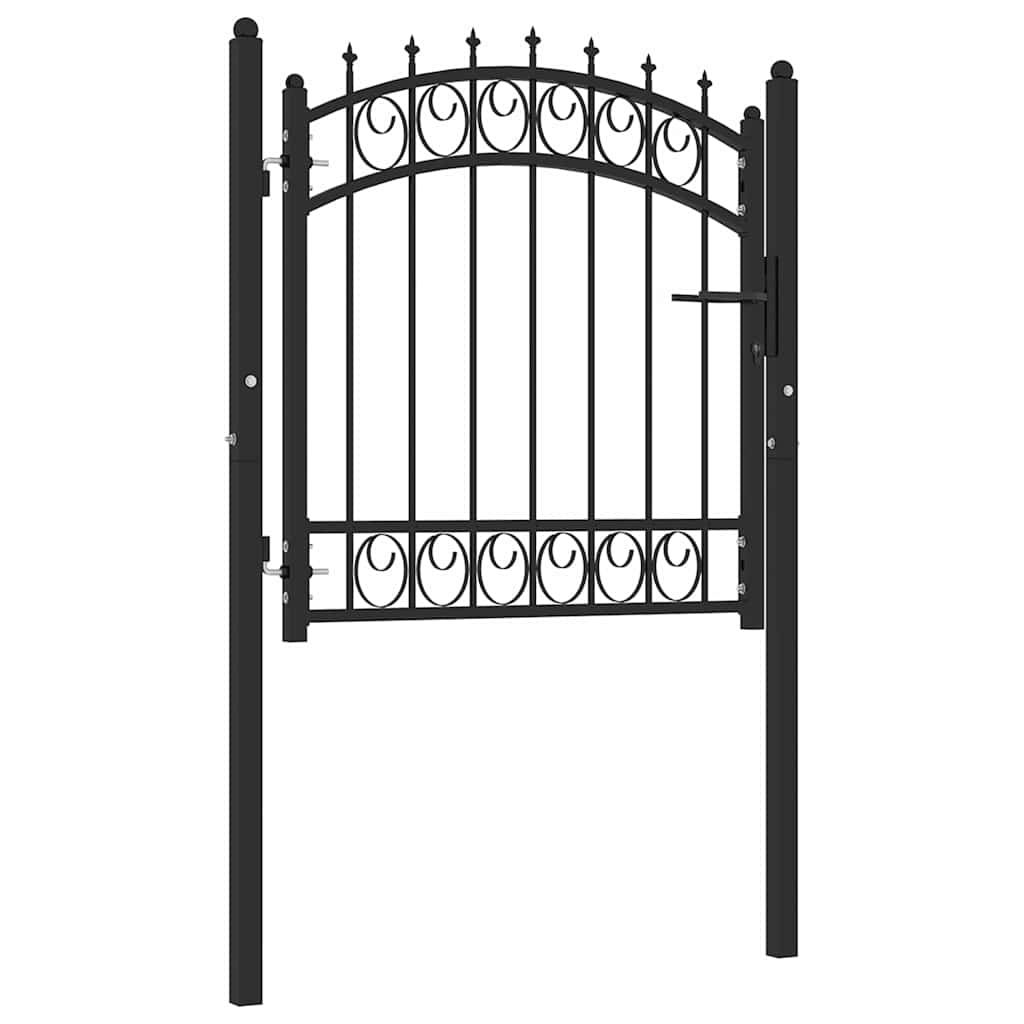 Fence gates EMMEN 104 x 97 cm Lockable Powder-coated steel Black 103 x 97 cm