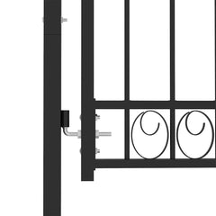 Fence gates EMMEN 104 x 97 cm Lockable Powder-coated steel Black 103 x 97 cm