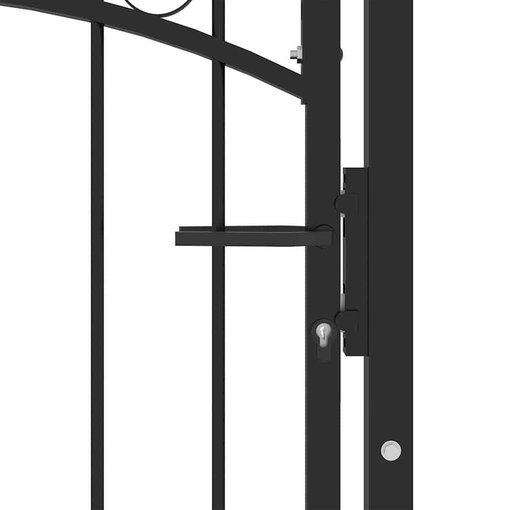 Fence gates EMMEN 104 x 97 cm Lockable Powder-coated steel Black 103 x 97 cm