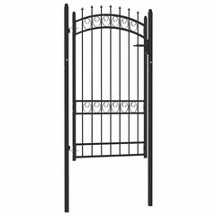 Fence gates EMMEN 104 x 97 cm Lockable Powder-coated steel Black 103 x 134.5 cm