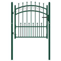 Fence Gate with Spikes EMMEN Powder-coated steel Green 104 x 97 cm