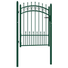 Fence Gate with Spikes EMMEN Powder-coated steel Green 104 x 109.5 cm