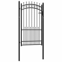 Fence Gate with Spikes EMMEN Powder-coated steel Black 104 x 134.5 cm