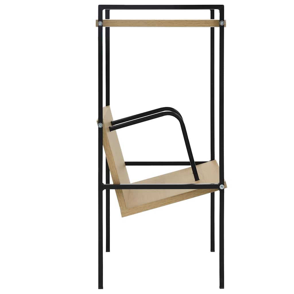 vidaXL 2-Layer Book Shelf Black and Oak 52x28x59 cm Engineered Wood 4