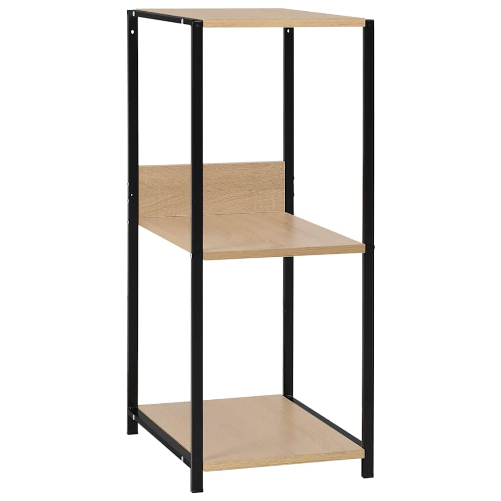 vidaXL Small Straight Book Shelf Black and Oak 33.5x39.6x79.7 cm 2