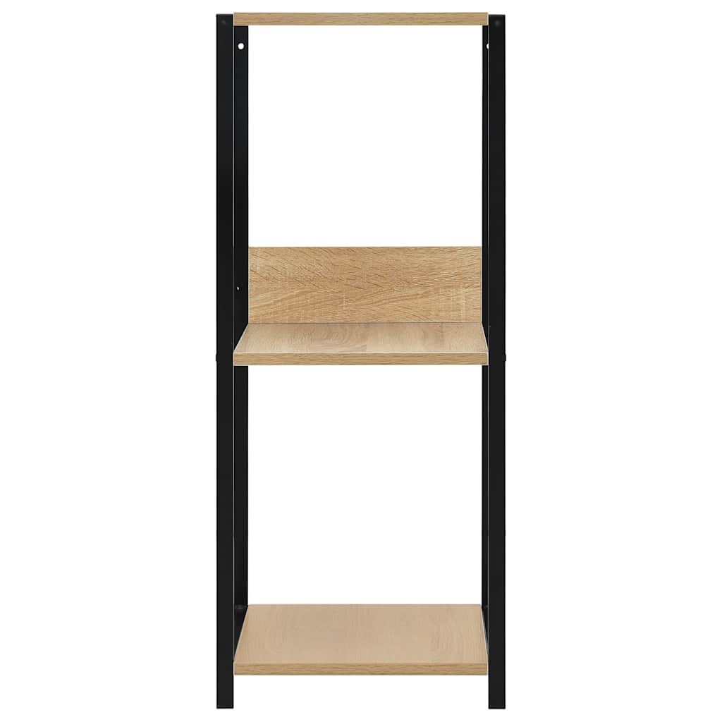 vidaXL Small Straight Book Shelf Black and Oak 33.5x39.6x79.7 cm 3