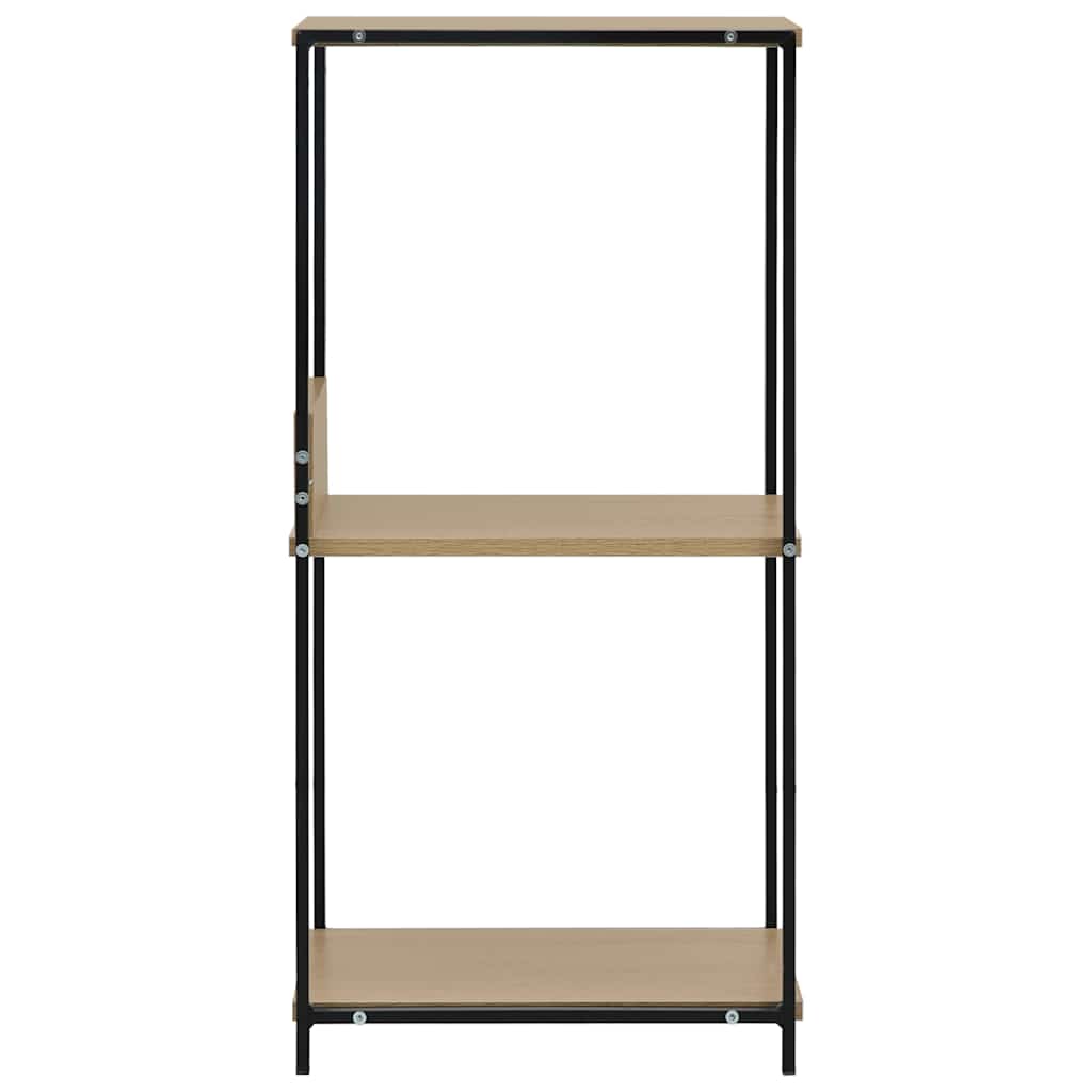 vidaXL Small Straight Book Shelf Black and Oak 33.5x39.6x79.7 cm 4