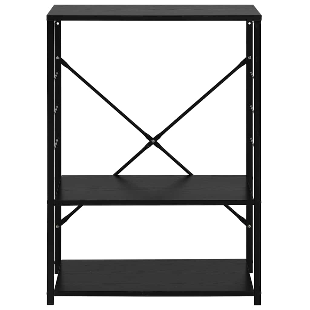 vidaXL Microwave Cabinet Black 60x39.6x79.5 cm Engineered Wood 3