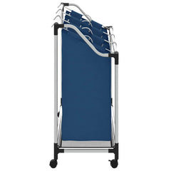 vidaXL Laundry Sorter with 3 Bags Blue Steel 6