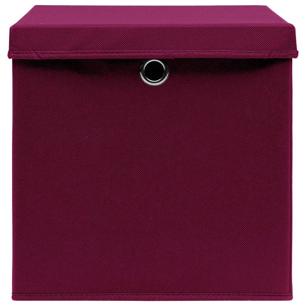 vidaXL Storage Box | Set of 10 | Dark Red | Non-woven fabric (100% polyester) 4