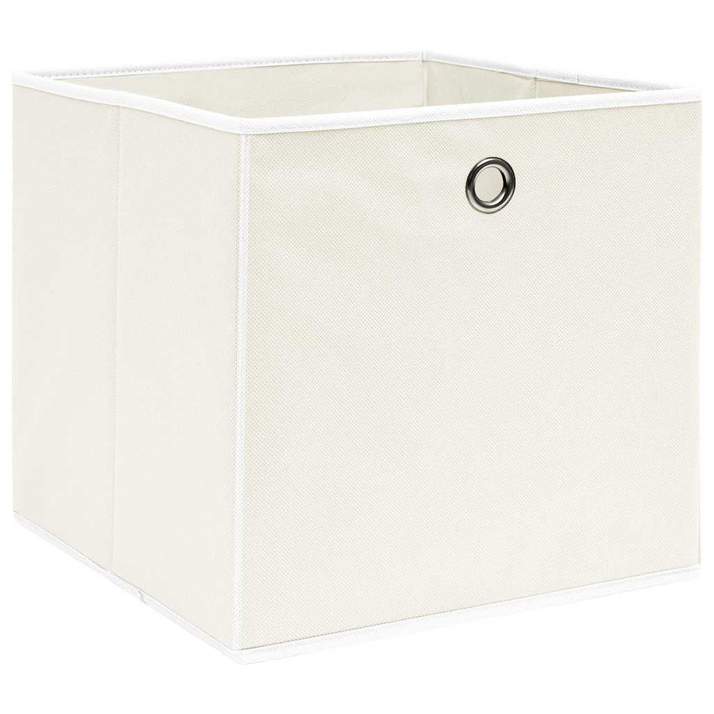 vidaXL Storage Box | Set of 10 | White | Non-woven fabric (100% polyester) 2