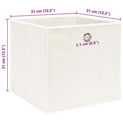 vidaXL Storage Box | Set of 10 | White | Non-woven fabric (100% polyester) 5
