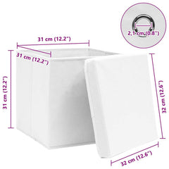 vidaXL Storage Box | Set of 10 | White | Non-woven fabric (100% polyester) 6