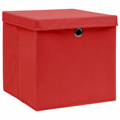 vidaXL Storage Box | Set of 10 | Red | Non-woven fabric (100% polyester) 2