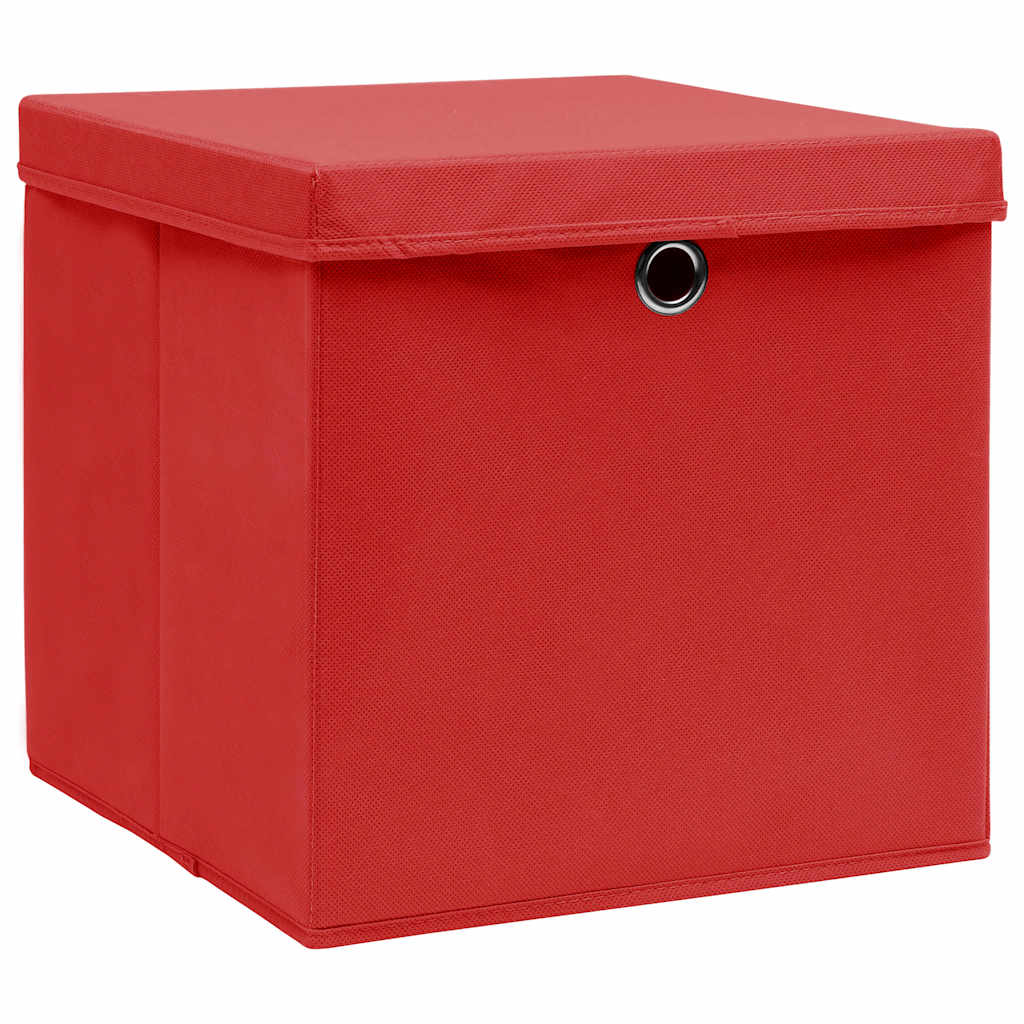 vidaXL Storage Box | Set of 10 | Red | Non-woven fabric (100% polyester) 2