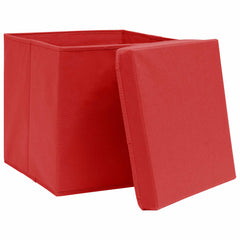 vidaXL Storage Box | Set of 10 | Red | Non-woven fabric (100% polyester) 3