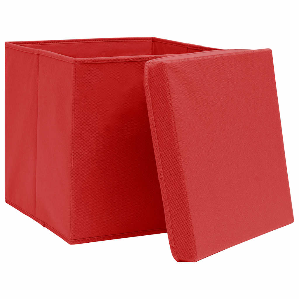 vidaXL Storage Box | Set of 10 | Red | Non-woven fabric (100% polyester) 3