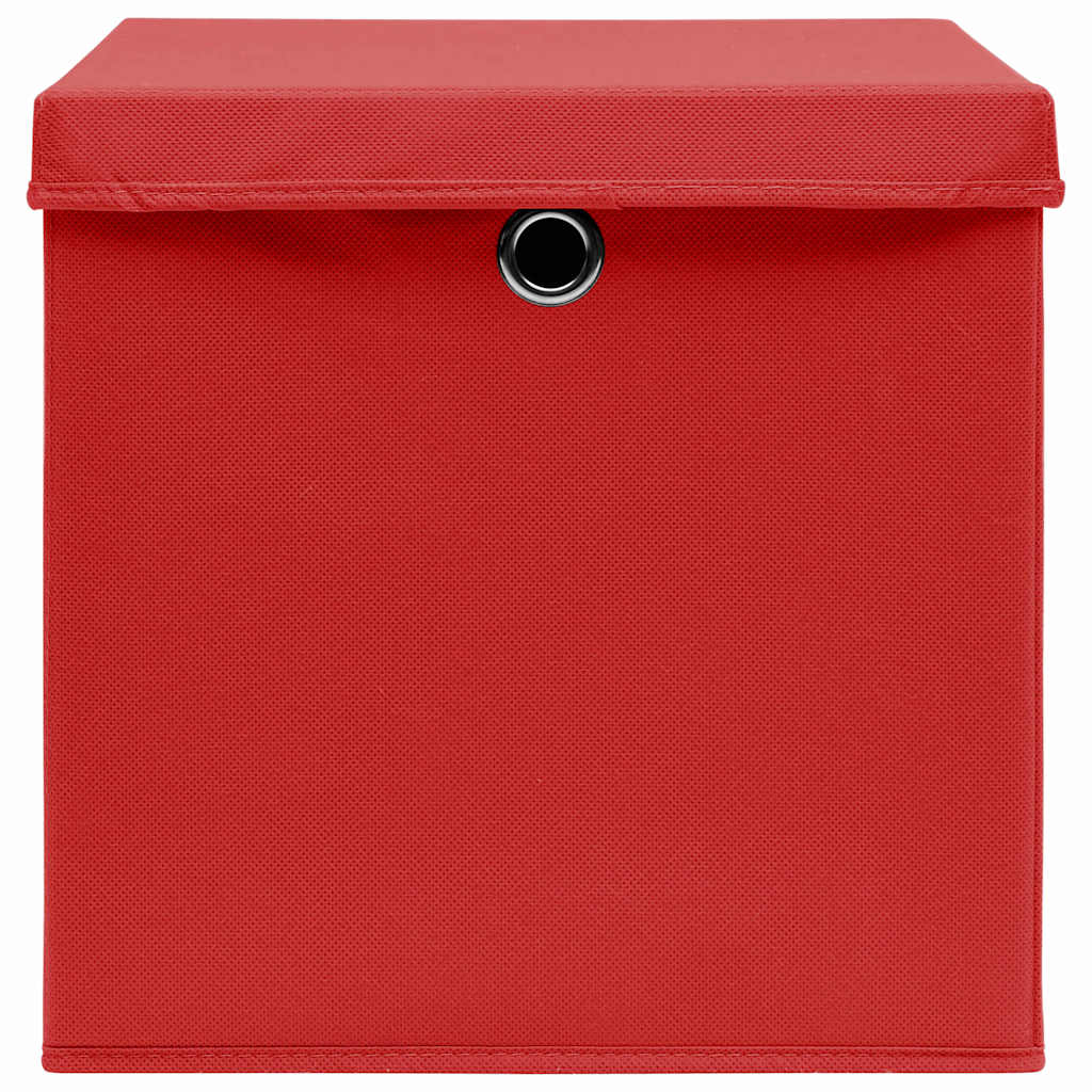 vidaXL Storage Box | Set of 10 | Red | Non-woven fabric (100% polyester) 4