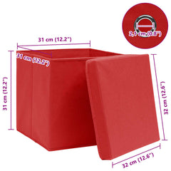 vidaXL Storage Box | Set of 10 | Red | Non-woven fabric (100% polyester) 6