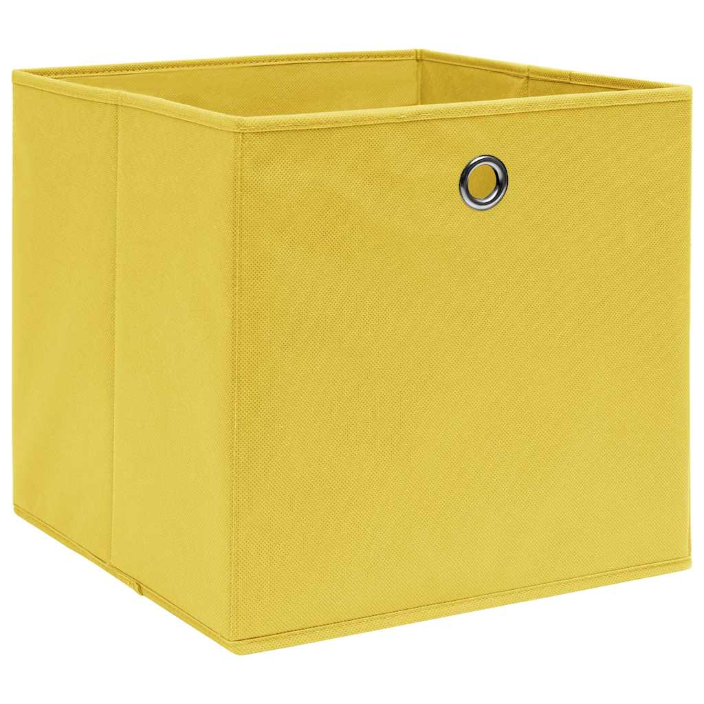 vidaXL Storage Boxes 10 pcs Yellow 32x32x32 cm Fabric 2