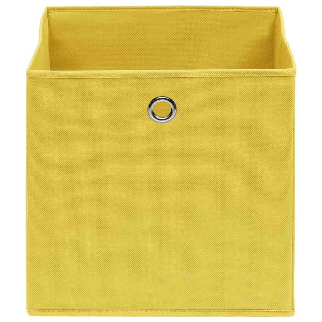 vidaXL Storage Boxes 10 pcs Yellow 32x32x32 cm Fabric 3