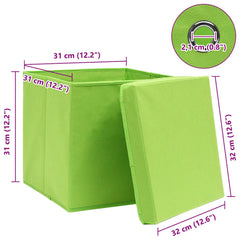 vidaXL Storage Box | Set of 10 | Green | Non-woven fabric (100% polyester) 6