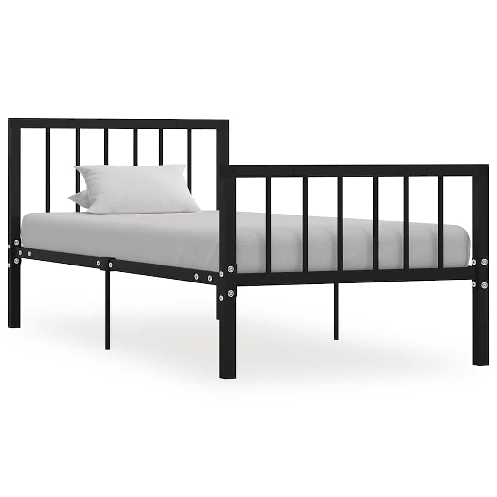 284569 vidaXL Bed Frame without Mattress Black Metal 100x200 cm 1
