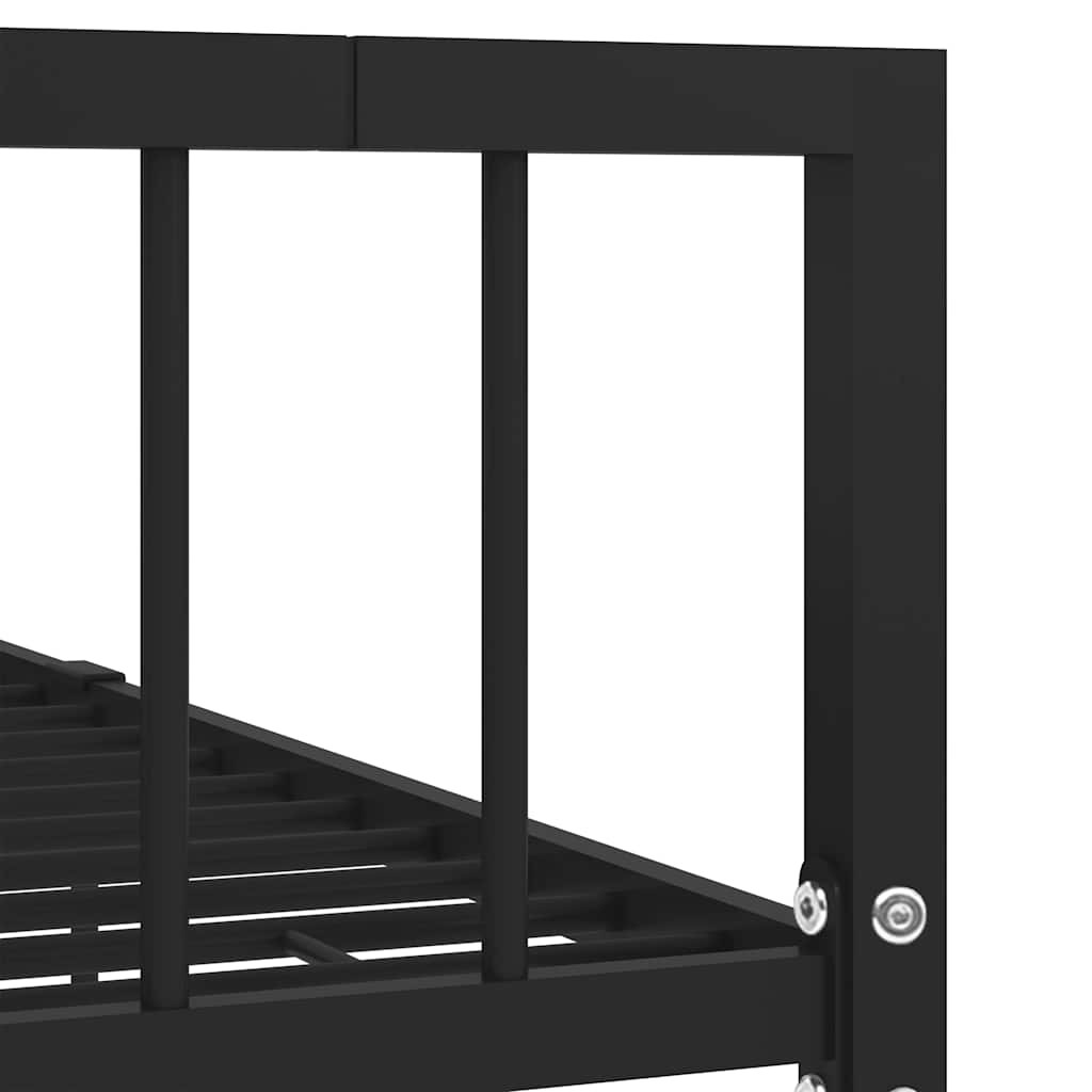 284569 vidaXL Bed Frame without Mattress Black Metal 100x200 cm 5