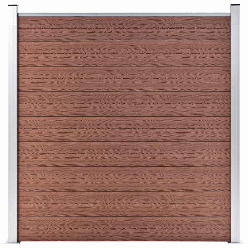 vidaXL WPC Fence Set 10 Square + 1 Slanted 1830x186 cm Brown 2