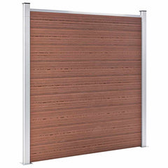 vidaXL WPC Fence Set 10 Square + 1 Slanted 1830x186 cm Brown 3